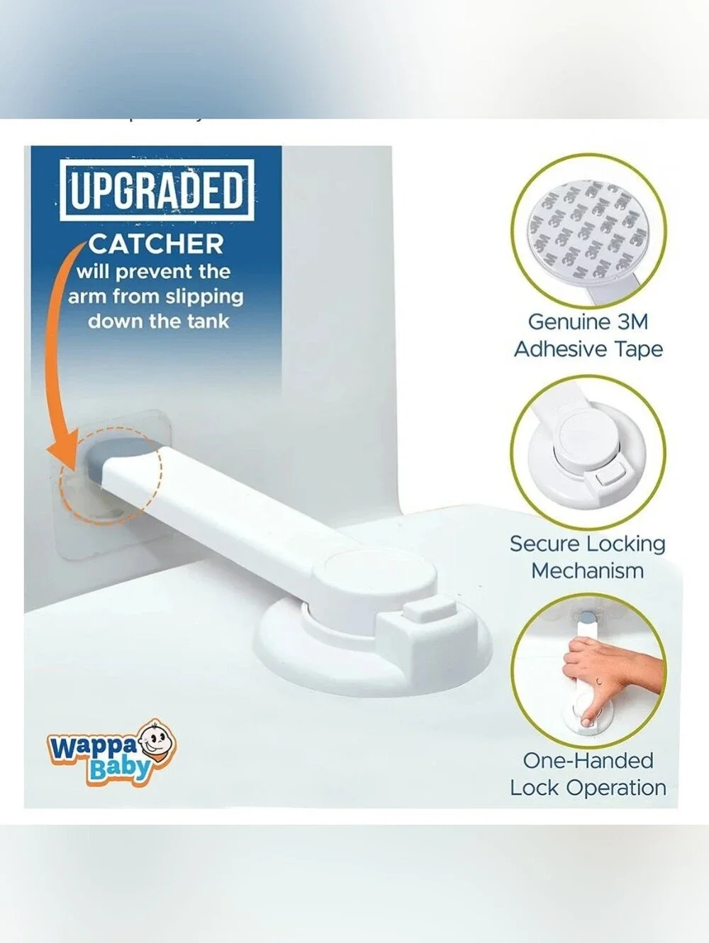 Toilet Locks Baby Proof (2 Pack) Ideal Child Proof Toilet Lid Lock with Arm – No